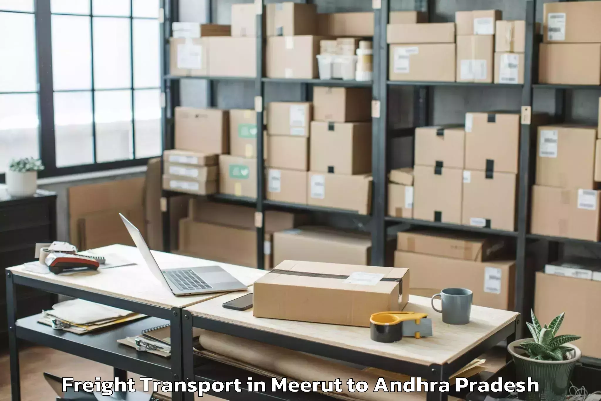 Affordable Meerut to Peda Araveedu Freight Transport